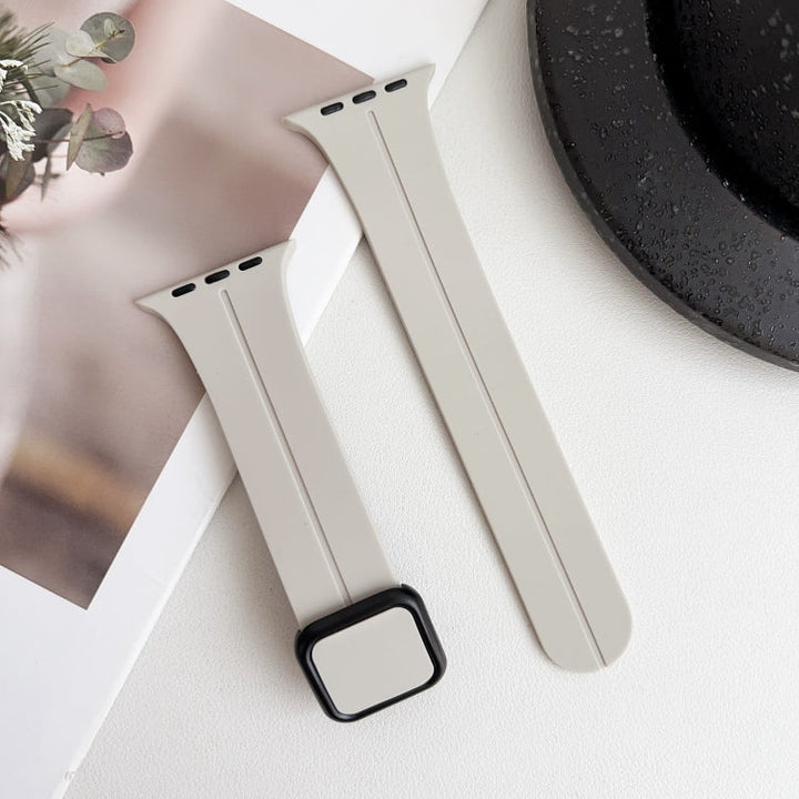 Lisslune | For Apple Watch Ultra 49mm Magnetic Square Buckle Silicone Band (Starlight)