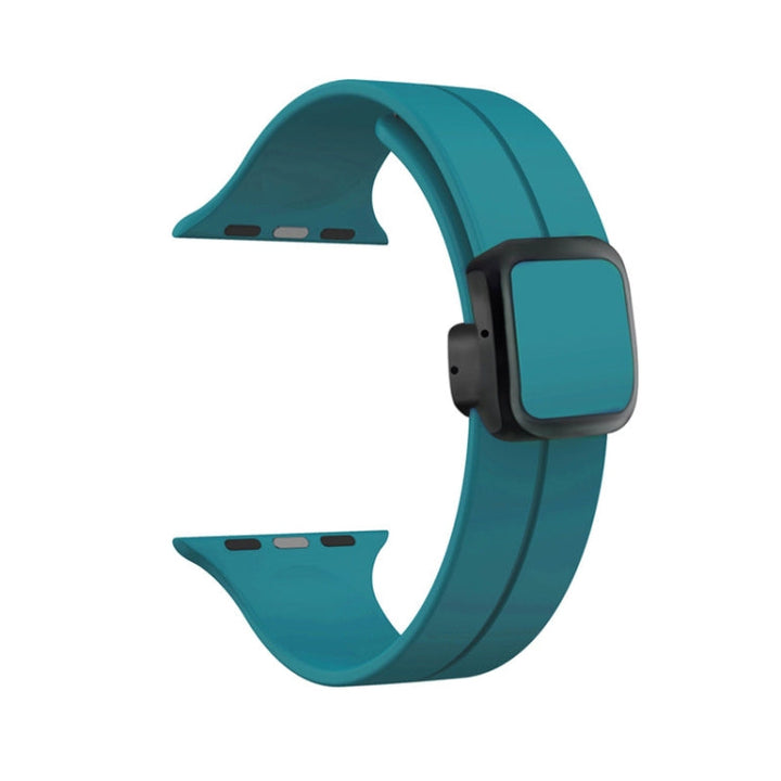 Lisslune | For Apple Watch Ultra 49mm Magnetic Square Buckle Silicone Strap (Rock Green)