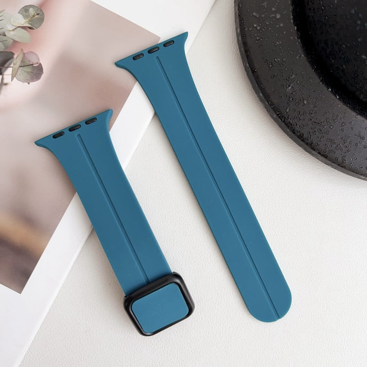 Lisslune | For Apple Watch Ultra 49mm Magnetic Square Buckle Silicone Strap (Rock Green)