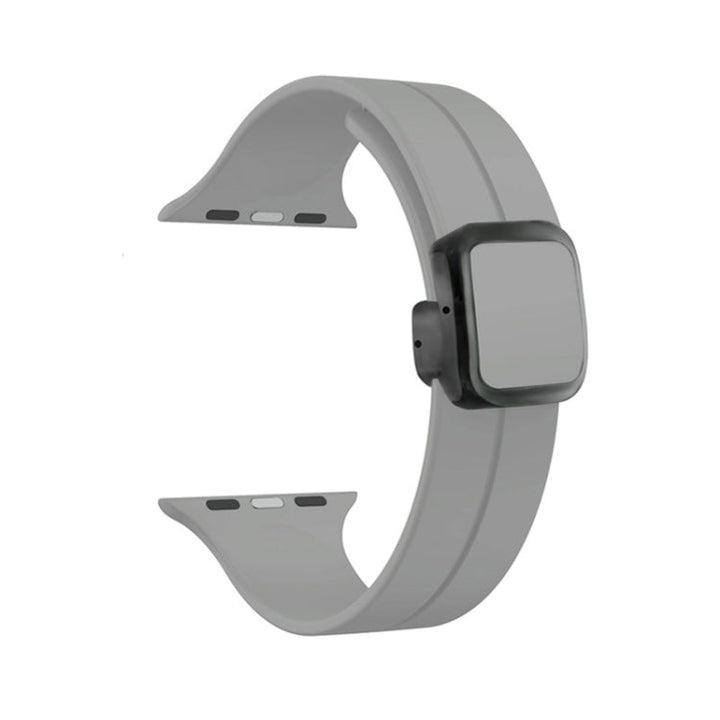 Lisslune | For Apple Watch Ultra 49mm Magnetic Square Buckle Silicone Watch Strap (Cloud Gray)