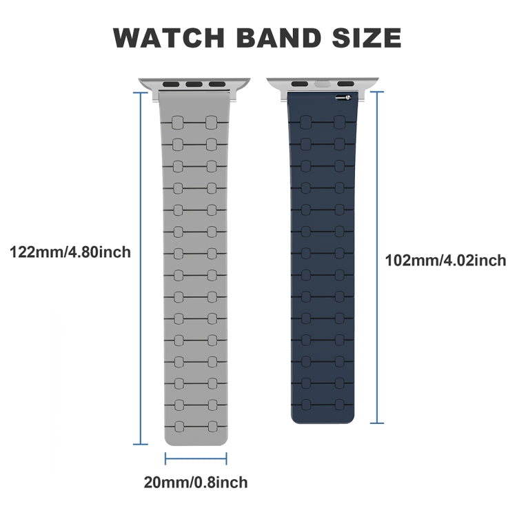 Lisslune | For Apple Watch Ultra 49mm Two-Color Loop Magnetic Silicone Watch Band (Khaki+Light Green)