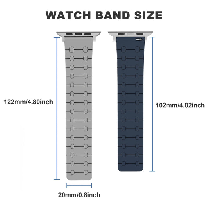 Lisslune | For Apple Watch Ultra 49mm Two-Color Loop Magnetic Silicone Watch Band (Khaki+Light Green)