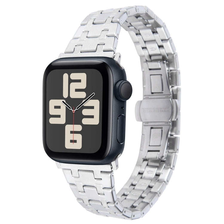 Lisslune | For Apple Watch SE 2023 44mm Double T Stainless Steel Strap (Silver)