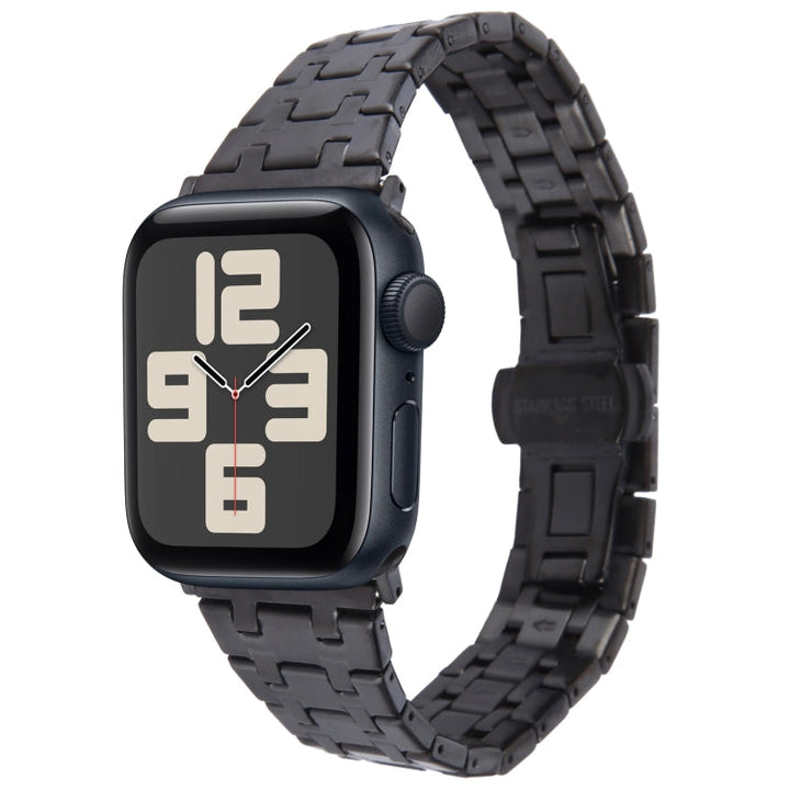 Lisslune | For Apple Watch SE 2023 40mm Double T Stainless Steel Band (Black)