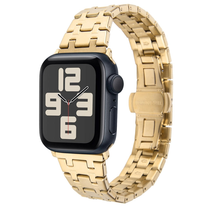 Lisslune | For Apple Watch SE 2023 40mm Double-T Stainless Steel Band (Gold)