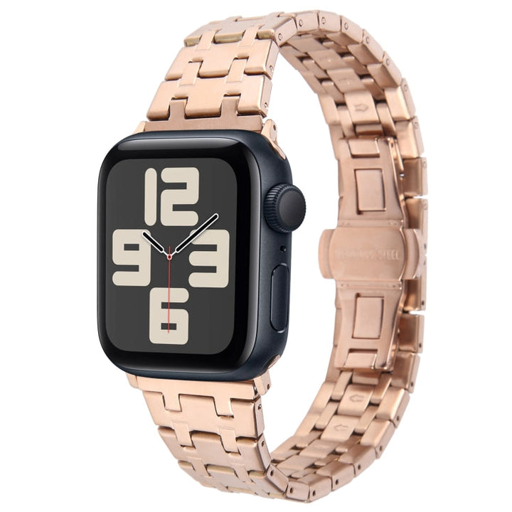 Lisslune | For Apple Watch SE 2023 40mm Double T Stainless Steel Watch Band (Rose Gold)