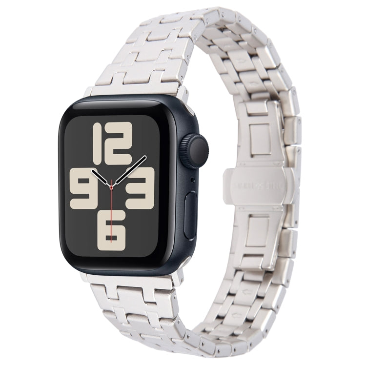 Lisslune | For Apple Watch SE 2023 40mm Double T Stainless Steel Band (Starlight)