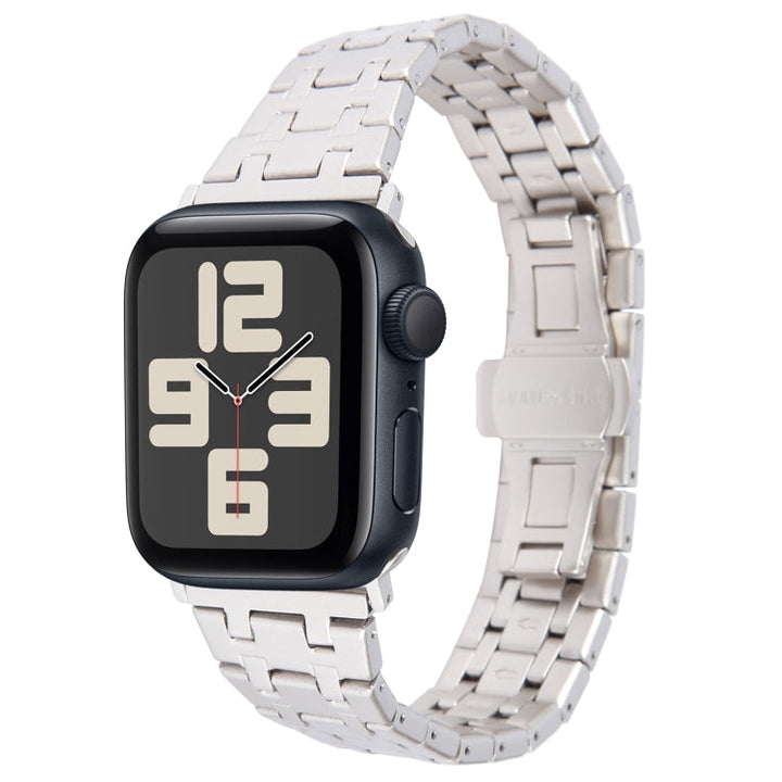 Lisslune | For Apple Watch SE 2023 40mm Double T Stainless Steel Band (Starlight)