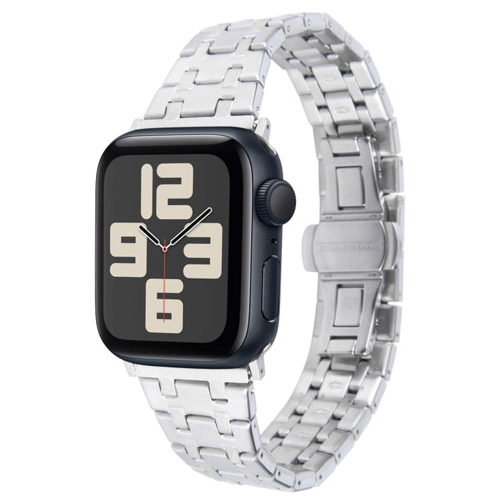 Lisslune | For Apple Watch SE 2023 40mm Double-T Stainless Steel Band (Silver)