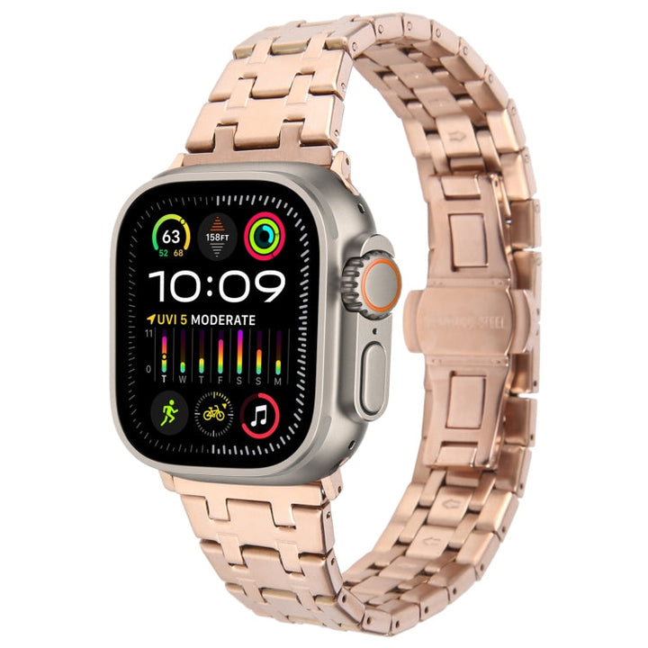 Lisslune | For Apple Watch Ultra 2 49 mm Double-T Stainless Steel Band (Rose Gold)