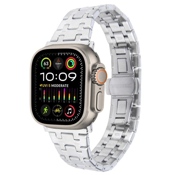Lisslune | For Apple Watch Ultra 2 49mm Double-T Stainless Steel Strap (Silver)