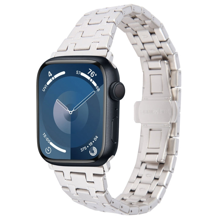 Lisslune | For Apple Watch Series 9 41mm Double T Stainless Steel Bracelet (Starlight)