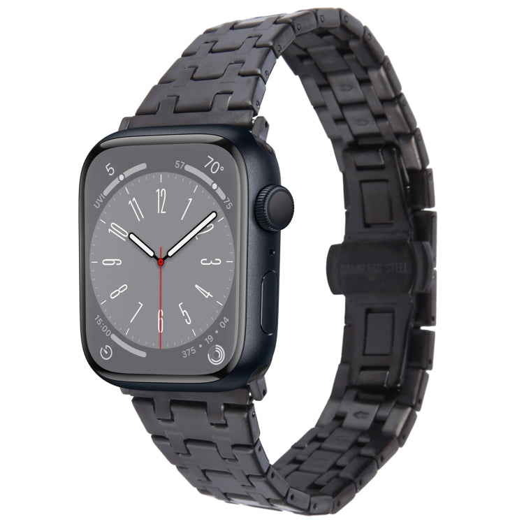 Lisslune | For Apple Watch SE 2022 40mm Double T Stainless Steel Watch Band (Black)