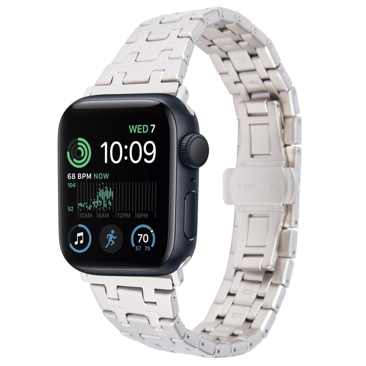 Lisslune | For Apple Watch SE 2022 44mm Double T Stainless Steel Band (Starlight)
