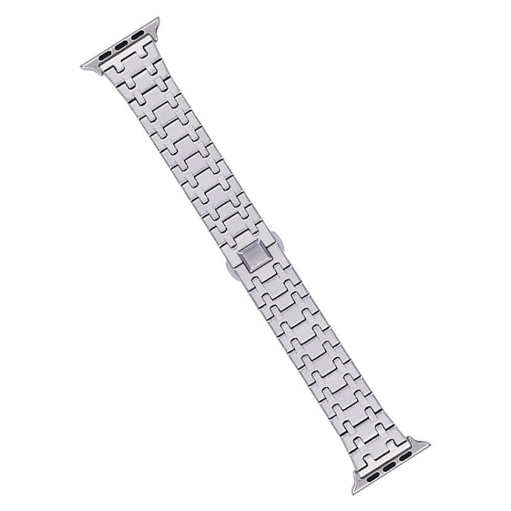 Lisslune | For Apple Watch SE 44mm Double T Stainless Steel Band (Silver)