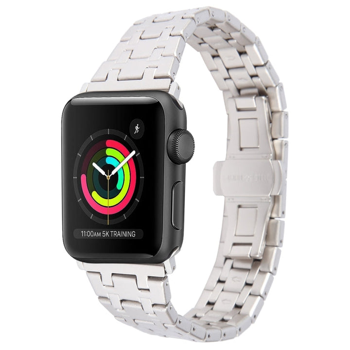 Lisslune | For Apple Watch Series 3 38mm Double T Stainless Steel Band (Starlight)