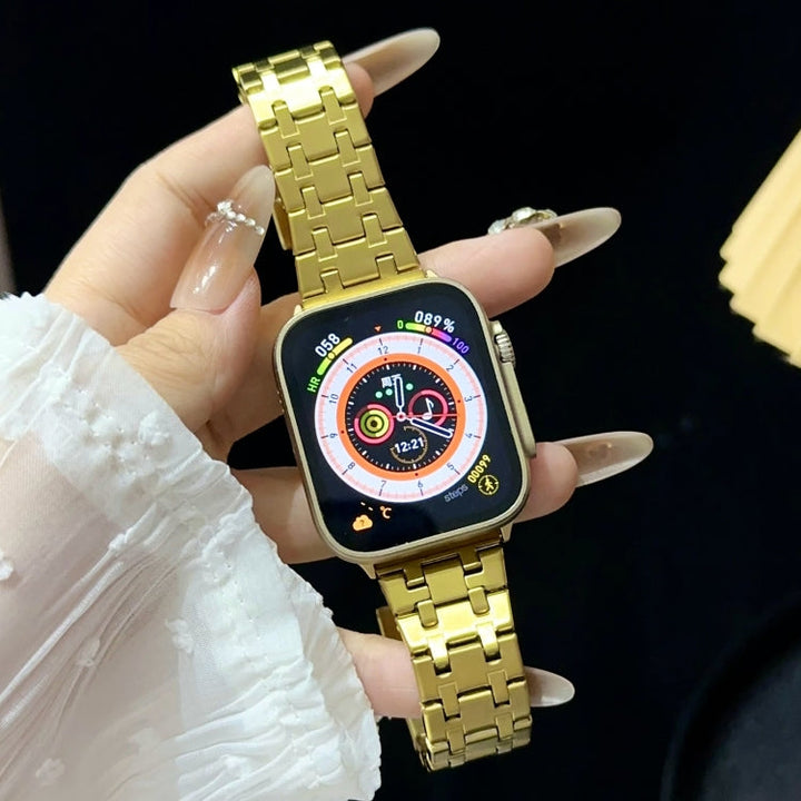 Lisslune | For Apple Watch Series 3 42mm Double-T Stainless Steel Band (Gold)