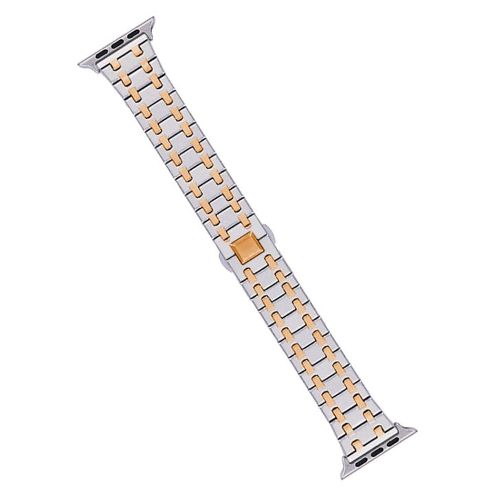 Lisslune | For Apple Watch Series 2 42mm Double T Stainless Steel Strap (Silver Rose Gold)