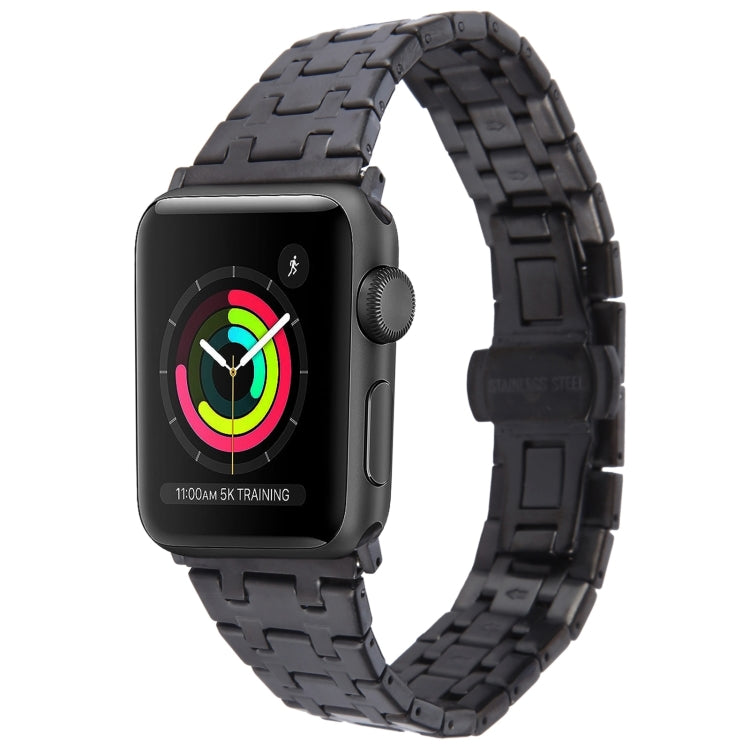 Lisslune | For Apple Watch 38mm Double T Stainless Steel Bracelet (Black)