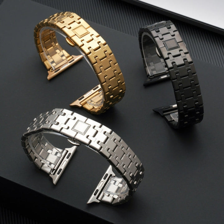 Lisslune | For Apple Watch Series 3 38mm Double T Stainless Steel Band (Starlight)