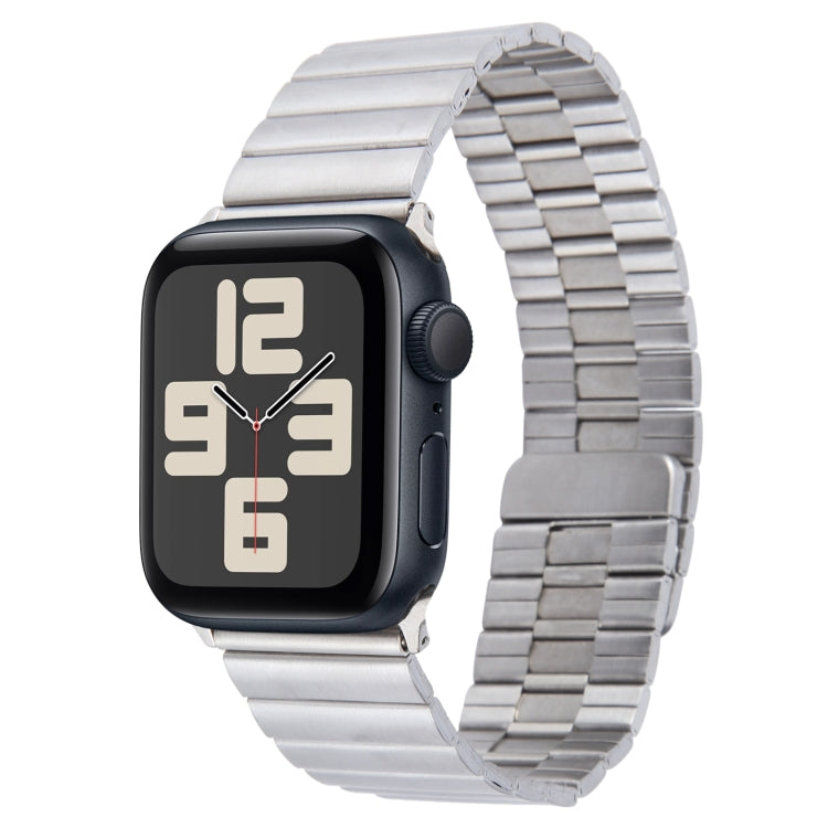Lisslune | For Apple Watch SE 2023 44mm Bamboo Stainless Steel Magnetic Watch Band (Silver)