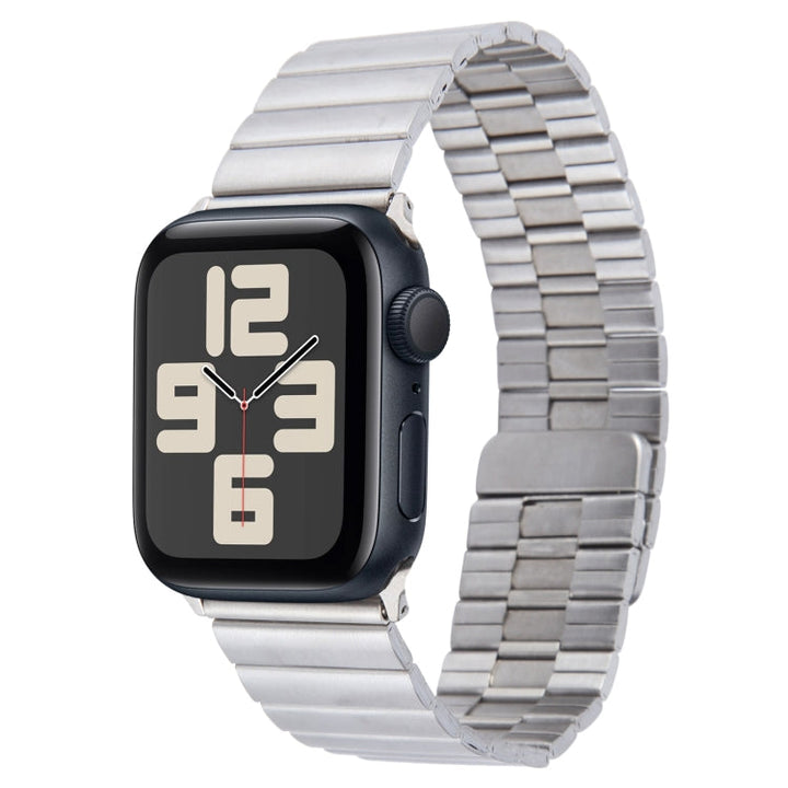 Lisslune | For Apple Watch SE 2023 44mm Bamboo Stainless Steel Magnetic Watch Band (Silver)