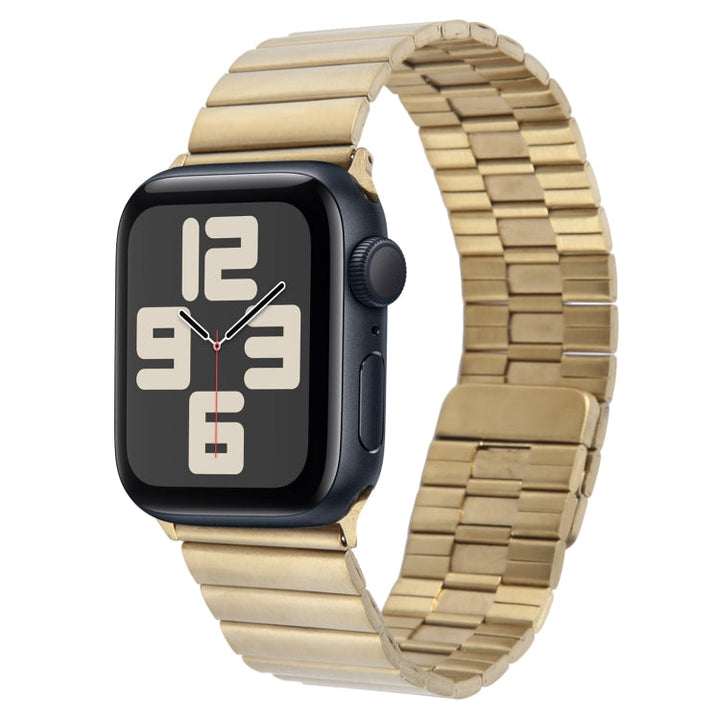 Lisslune | For Apple Watch SE 2023 40mm Bamboo Stainless Steel Magnetic Watch Band (Gold)