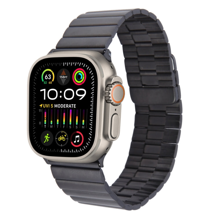 Lisslune | For Apple Watch Ultra 2 49mm Bamboo Stainless Steel Magnetic Bracelet (Black)