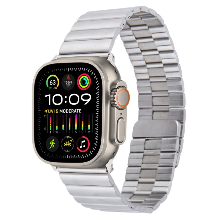 Lisslune | For Apple Watch Ultra 2 49mm Bamboo Stainless Steel Magnetic Strap (Silver)