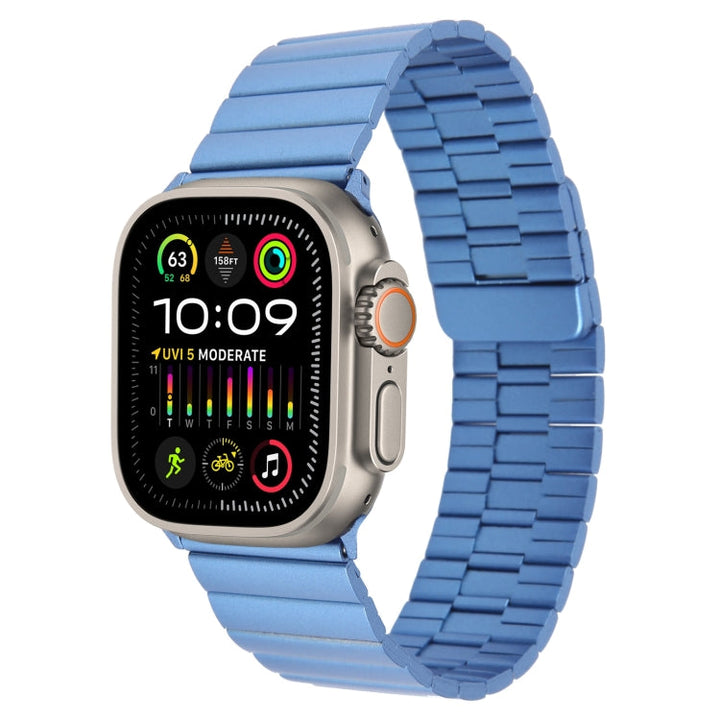 Lisslune | For Apple Watch Ultra 2 49mm Bamboo Stainless Steel Magnetic Watch Band (Blue)