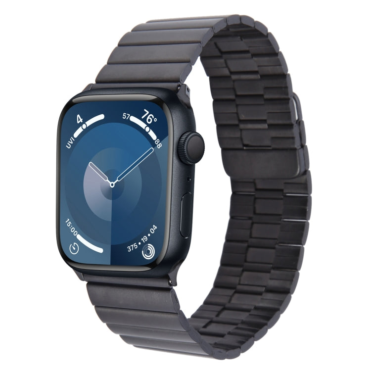 Lisslune | For Apple Watch Series 9 45mm Bamboo Stainless Steel Magnetic Band (Black)