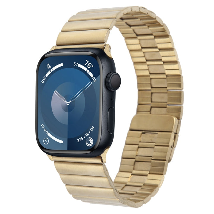 Lisslune | For Apple Watch Series 9 45mm Bamboo Stainless Steel Magnetic Bracelet (Gold)