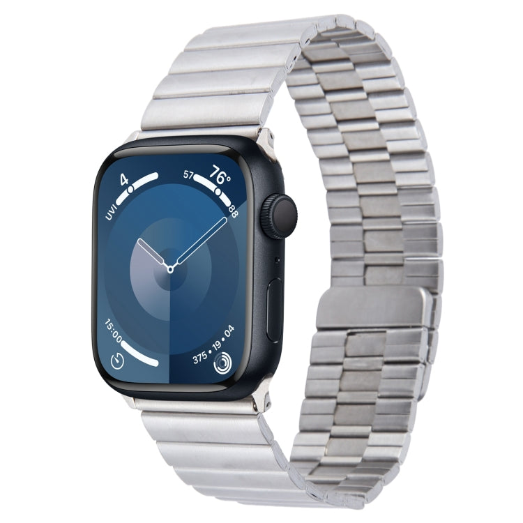 Lisslune | For Apple Watch Series 9 45mm Bamboo Stainless Steel Magnetic Watch Band (Silver)