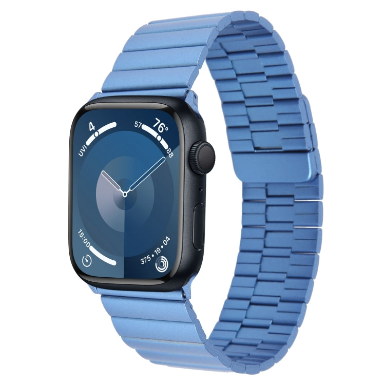 Lisslune | For Apple Watch Series 9 45mm Bamboo Stainless Steel Magnetic Watch Band (Blue)