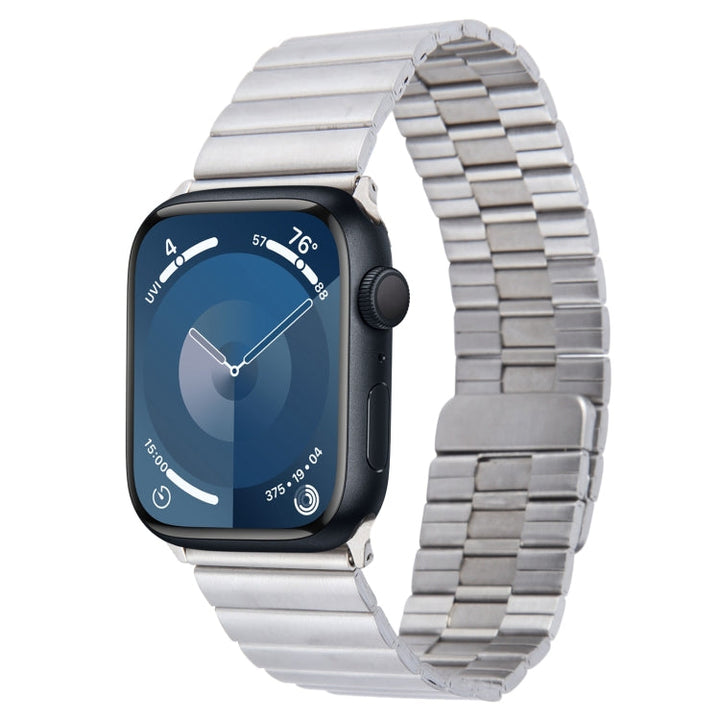 Lisslune | For Apple Watch Series 9 41mm Bamboo Stainless Steel Magnetic Watch Band (Silver)