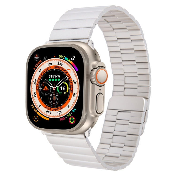 Lisslune | For Apple Watch Ultra 49mm Bamboo Stainless Steel Magnetic Watch Band (Starlight)