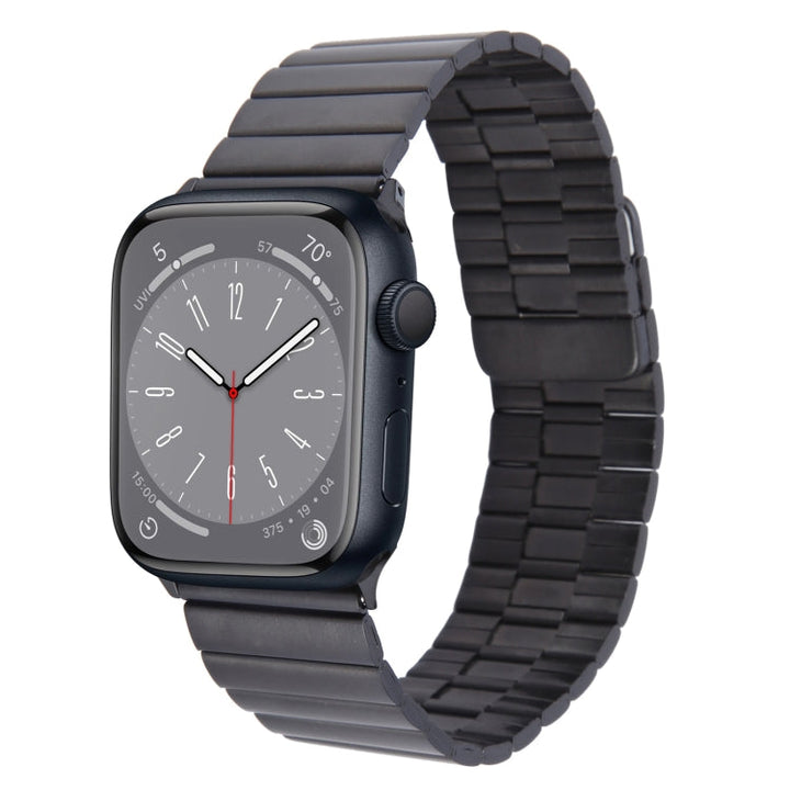 Lisslune | For Apple Watch Series 8 45mm Bamboo Stainless Steel Watch Band (Black)