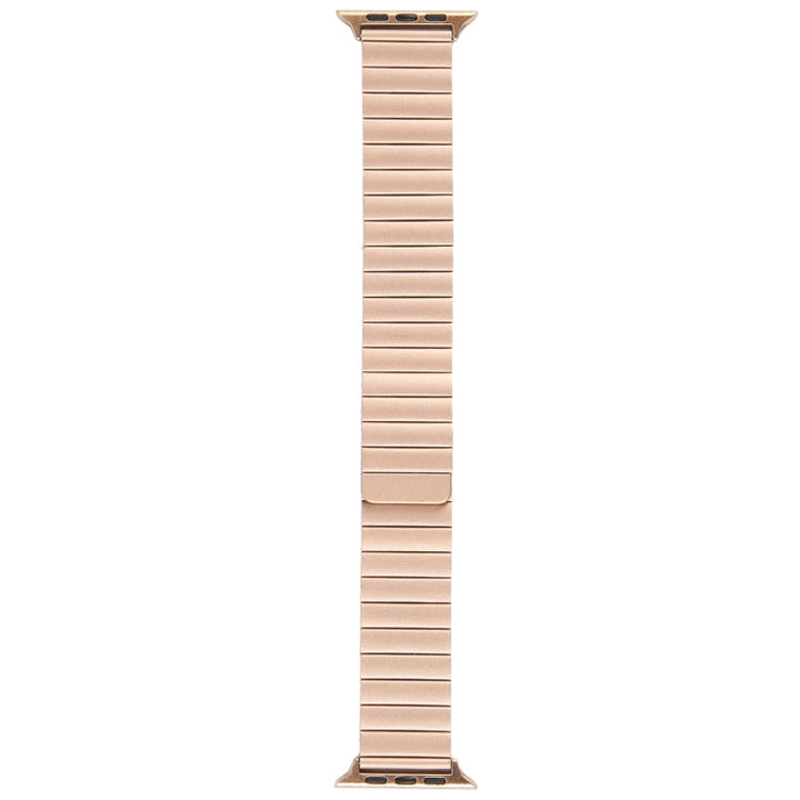 Lisslune | For Apple Watch Series 8 45mm Bamboo Stainless Steel Magnetic Watch Band (Rose Gold)