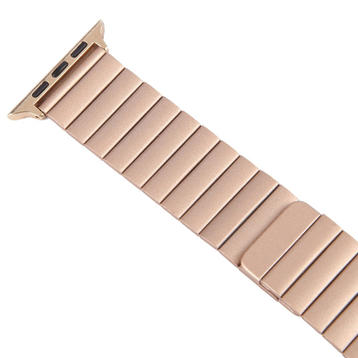 Lisslune | For Apple Watch Series 8 45mm Bamboo Stainless Steel Magnetic Watch Band (Rose Gold)