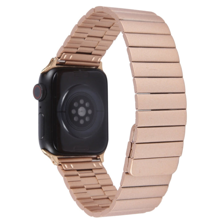Lisslune | For Apple Watch Series 8 45mm Bamboo Stainless Steel Magnetic Watch Band (Rose Gold)