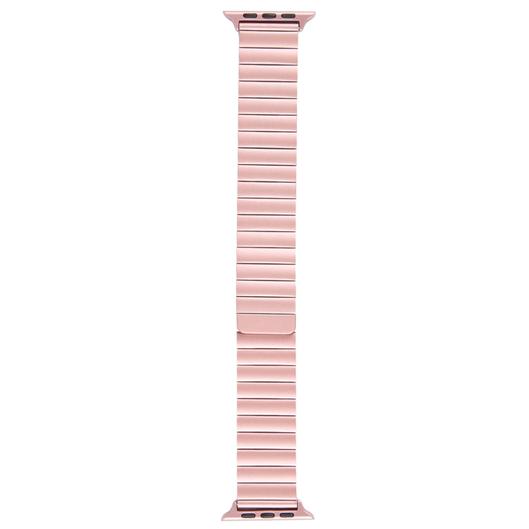 Lisslune | For Apple Watch Series 8 45mm Bamboo Stainless Steel Magnetic Watch Band (Pink)
