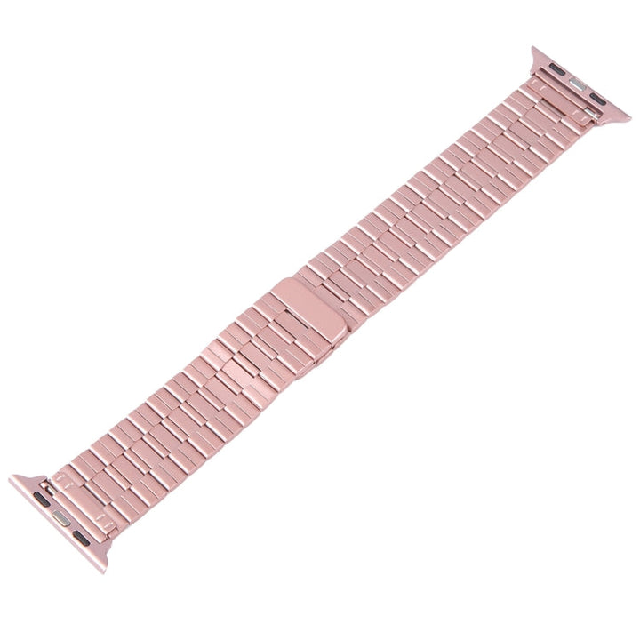 Lisslune | For Apple Watch Series 8 45mm Bamboo Stainless Steel Magnetic Watch Band (Pink)