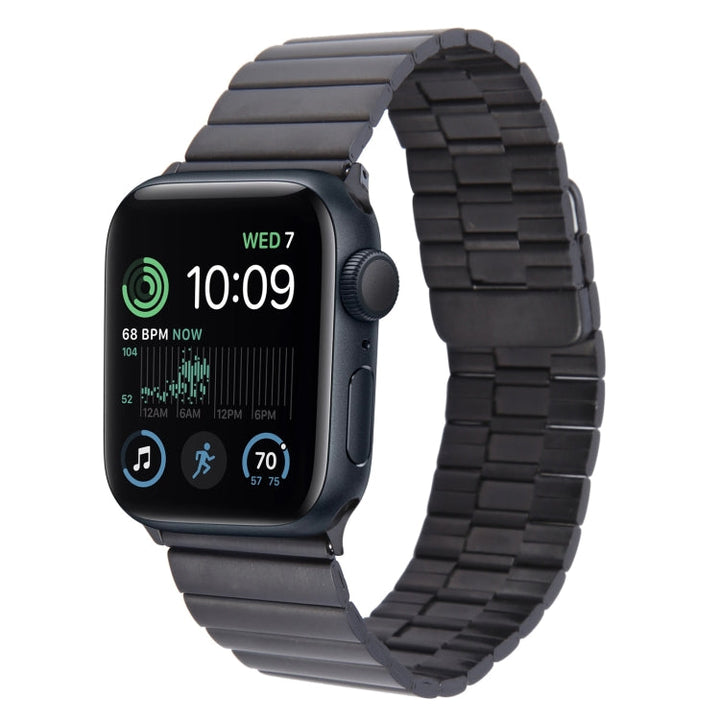 Lisslune | For Apple Watch SE 2022 40mm Bamboo Stainless Steel Magnetic Band (Black)