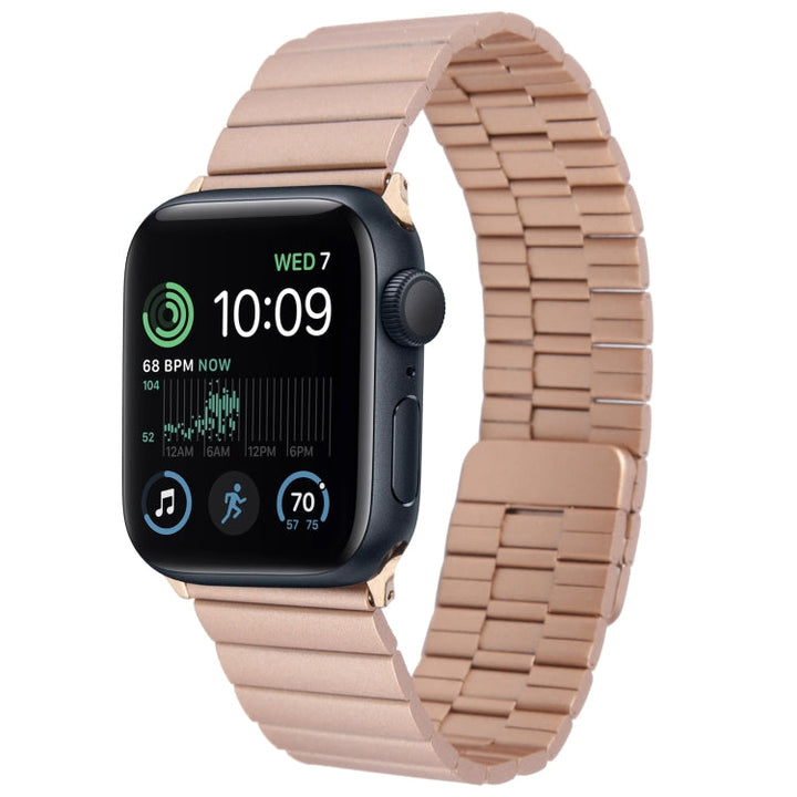 Lisslune | For Apple Watch SE 2022 40mm Bamboo Stainless Steel Magnetic Bracelet (Rose Gold)