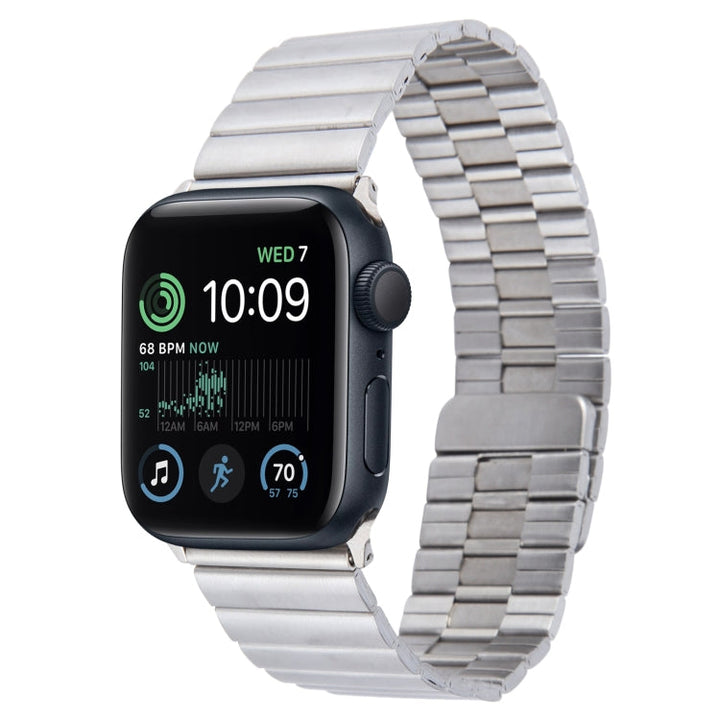 Lisslune | For Apple Watch SE 2022 40mm Bamboo Stainless Steel Magnetic Watch Band (Silver)