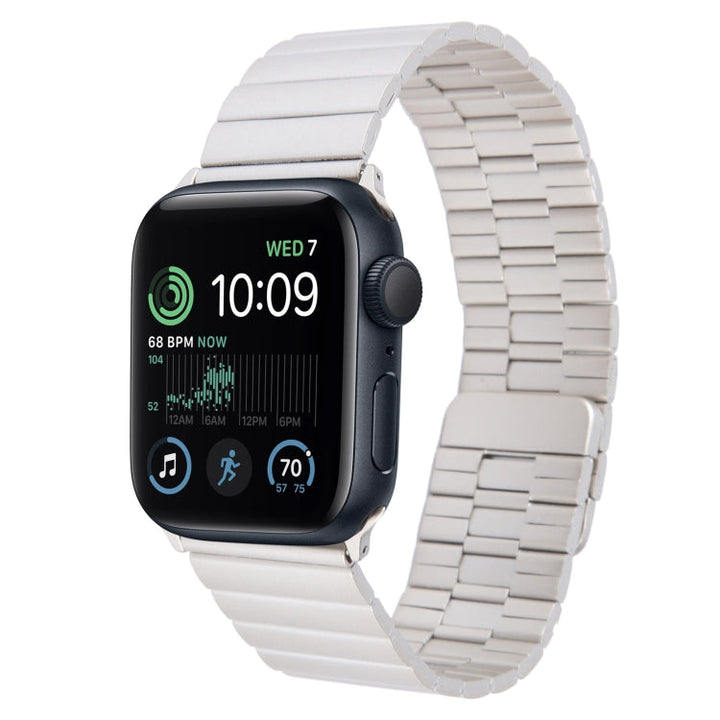 Lisslune | For Apple Watch SE 2022 40mm Bamboo Stainless Steel Magnetic Watch Band (Starlight)