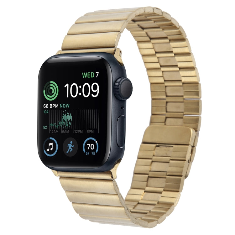 Lisslune | For Apple Watch SE 2022 44mm Bamboo Stainless Steel Magnetic Bracelet (Gold)