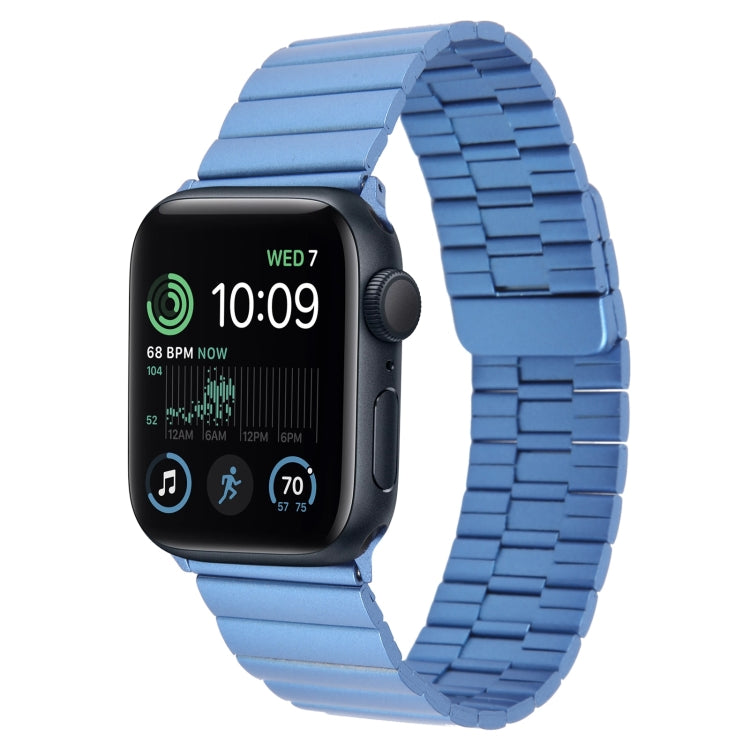 Lisslune | For Apple Watch SE 2022 44mm Bamboo Stainless Steel Magnetic Strap (Blue)