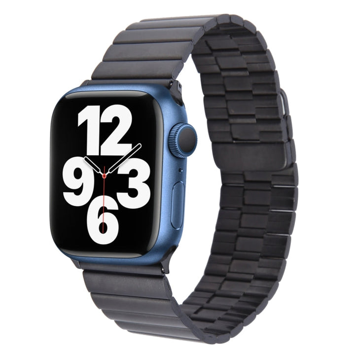 Lisslune | For Apple Watch SE 40mm Bamboo Stainless Steel Magnetic Wristwatch (Black)