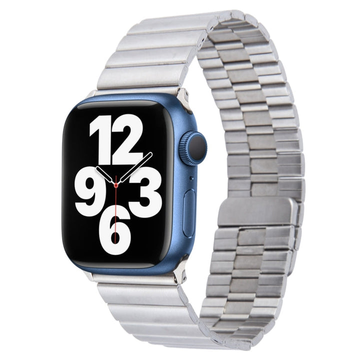 Lisslune | For Apple Watch SE 44mm Bamboo Stainless Steel Magnetic Watch Strap (Silver)